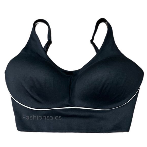 Victoria’s Secret Allegro Medium Support Flow on Point Lined sports bra black - Picture 1 of 10